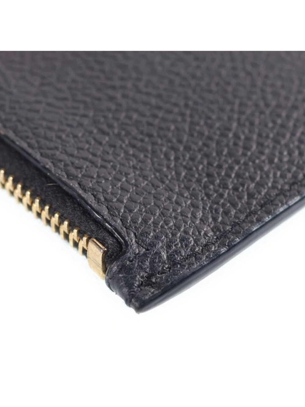 Saint Laurent Paris Embossed Leather Zip Fragment Case Black Coin Purse - Picture 4 of 6